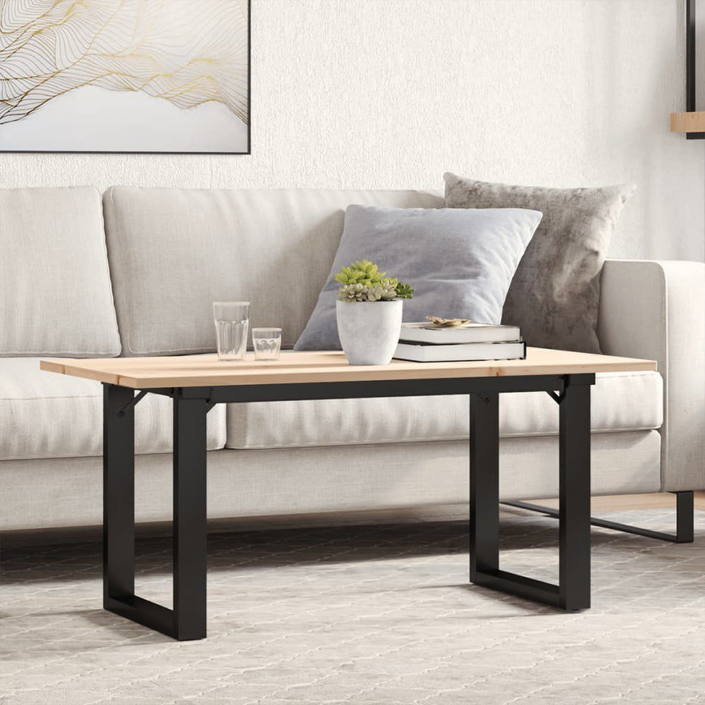 Couchtisch Kiefer Massivholz & Stahl 100x50 cm