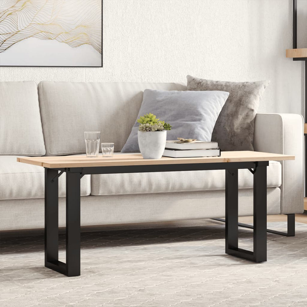 Couchtisch Kiefer Massivholz & Stahl 110x40 cm