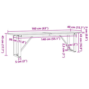 Couchtisch Kiefer Massivholz & Stahl 160 cm