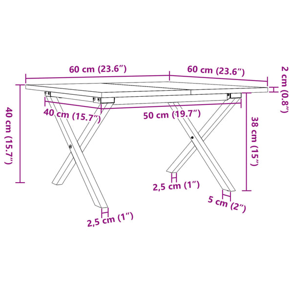 Couchtisch Kiefer Massivholz 60x60 cm