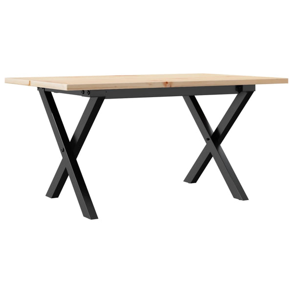 Couchtisch Kiefer Massivholz X-Gestell 80x50 cm