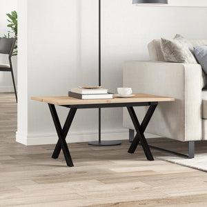 Couchtisch Kiefer Massivholz X-Gestell 80x50 cm
