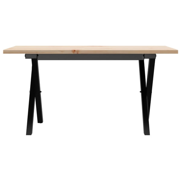 Couchtisch Kiefer Massivholz X-Gestell 80x50 cm