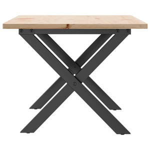 Couchtisch Kiefer Massivholz X-Gestell 80x50 cm