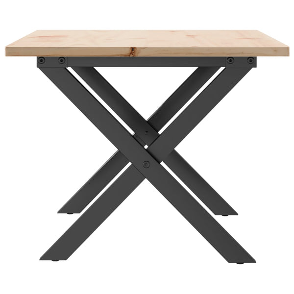 Couchtisch Kiefer Massivholz X-Gestell 80x50 cm