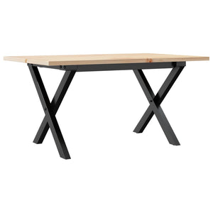 Couchtisch Kiefer Massivholz X-Gestell 80x50 cm