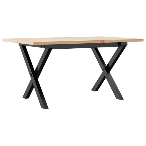 Couchtisch Kiefer Massivholz X-Gestell 80x50 cm