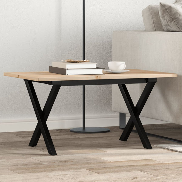 Couchtisch Kiefer Massivholz X-Gestell 80x50 cm