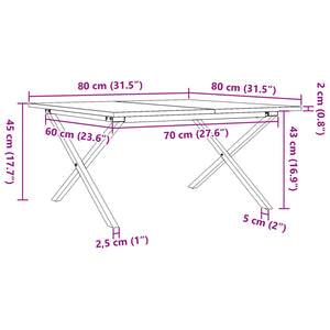 Couchtisch Kiefer Massivholz 80x80 cm