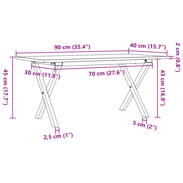Couchtisch Kiefer Massivholz 90x40 cm