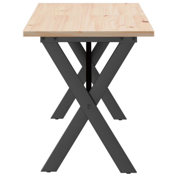Couchtisch Kiefer Massivholz X-Gestell 160cm