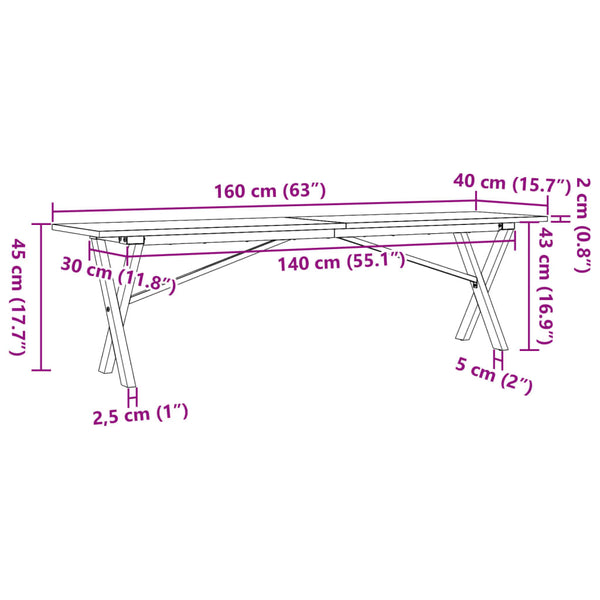 Couchtisch Kiefer Massivholz X-Gestell 160cm