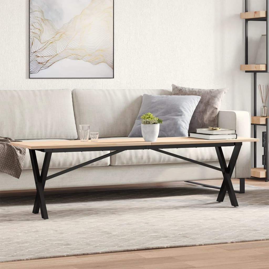 Couchtisch Kiefer Massivholz X-Gestell 160cm