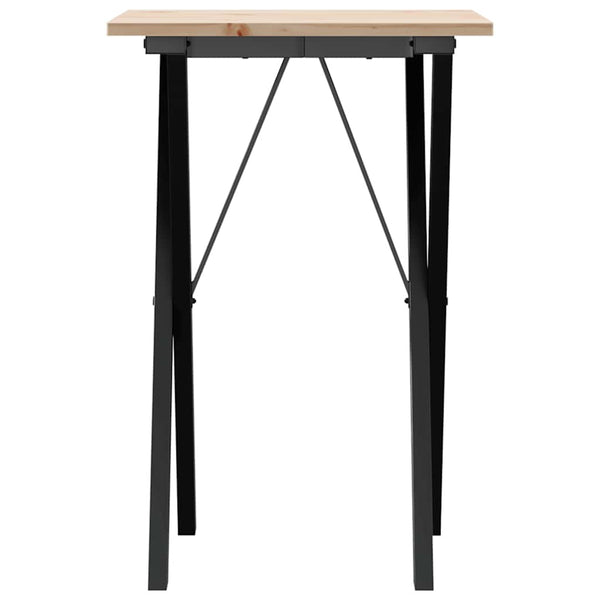 Esstisch Kiefer Massivholz und Stahl 50x50x75 cm