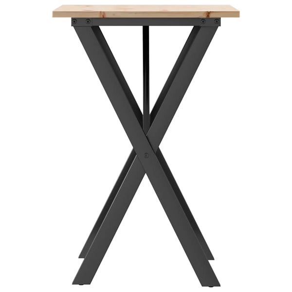 Esstisch Kiefer Massivholz und Stahl 50x50x75 cm