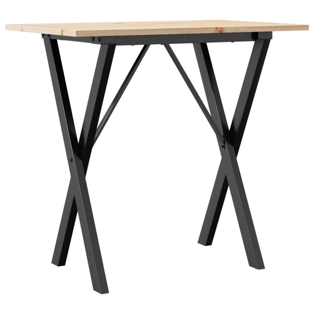 Esstisch Kiefer Massivholz Stahl X-Gestell 80x50