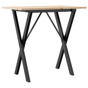 Esstisch Kiefer Massivholz Stahl X-Gestell 80x50