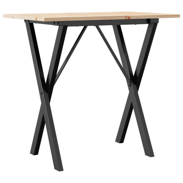 Esstisch Kiefer Massivholz Stahl X-Gestell 80x50