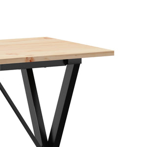 Esstisch Kiefer Massivholz Stahl X-Gestell 80x50