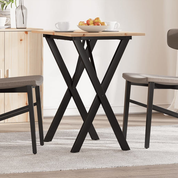 Esstisch Kiefer Massivholz Stahl X-Gestell 80x50