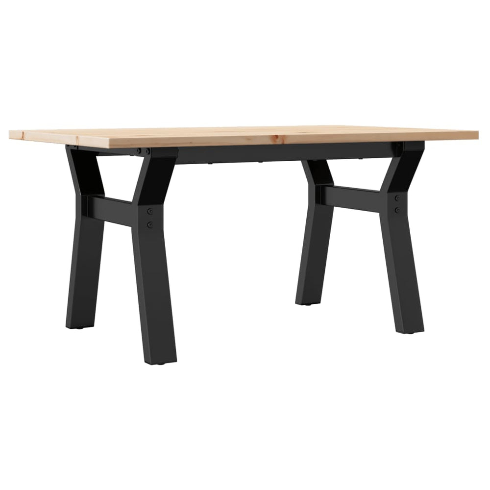 Couchtisch Kiefer Massivholz Stahl Y-Gestell