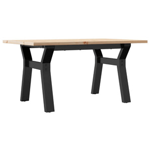 Couchtisch Kiefer Massivholz Stahl Y-Gestell