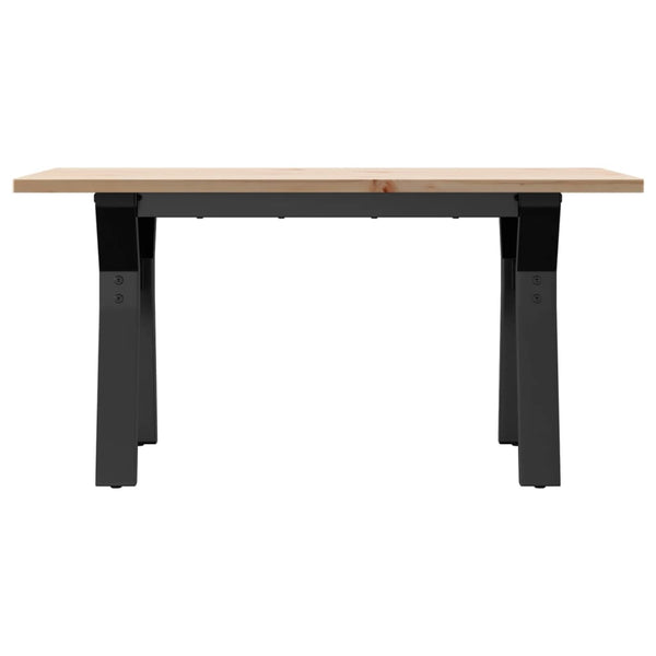Couchtisch Kiefer Massivholz Stahl Y-Gestell