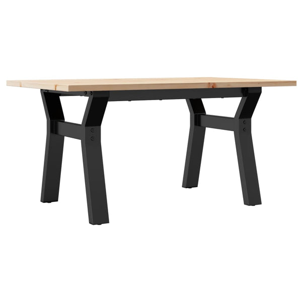 Couchtisch Kiefer Massivholz Stahl Y-Gestell