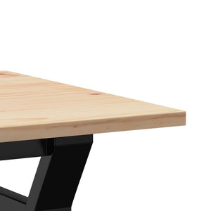 Couchtisch Kiefer Massivholz Stahl Y-Gestell