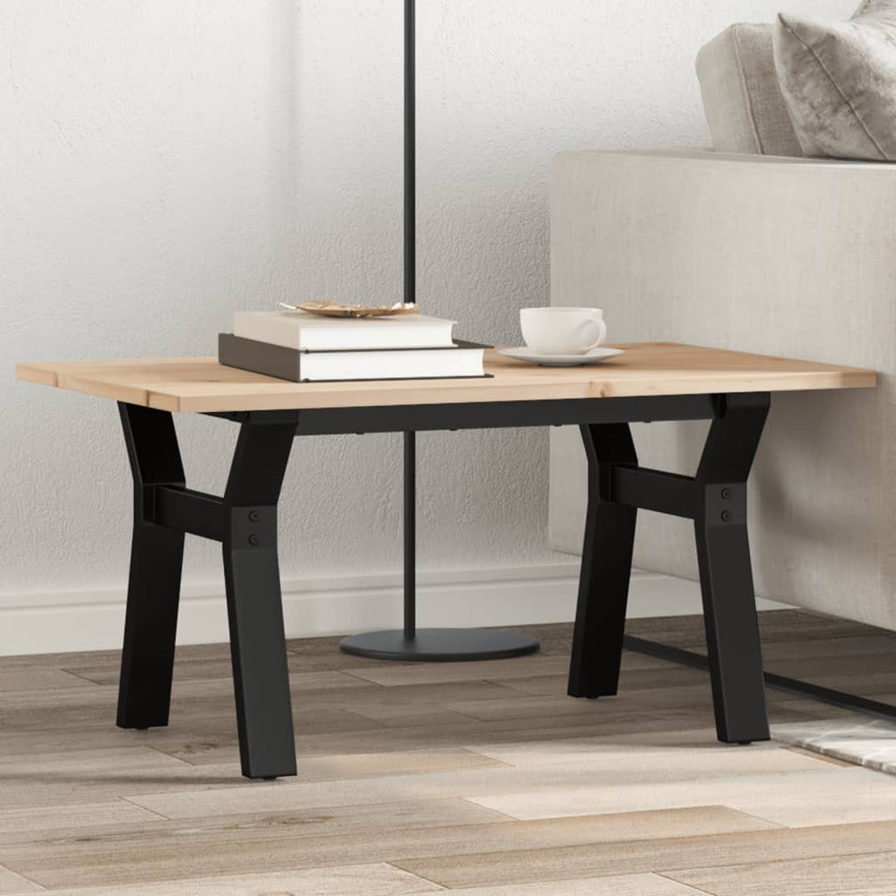 Couchtisch Kiefer Massivholz Stahl Y-Gestell