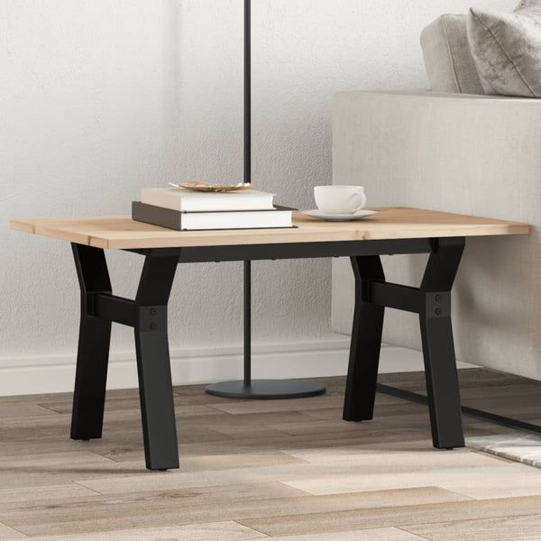 Couchtisch Kiefer Massivholz Stahl Y-Gestell
