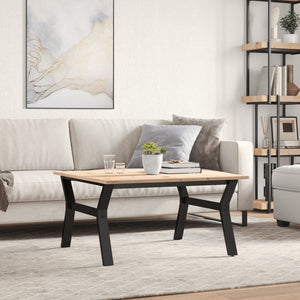 Couchtisch Kiefer Massivholz Stahl Y-Gestell 80x80