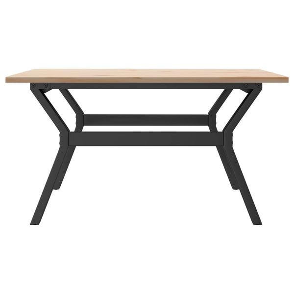 Couchtisch Kiefer Massivholz Stahl Y-Gestell 80x80