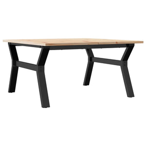Couchtisch Kiefer Massivholz Stahl Y-Gestell 80x80