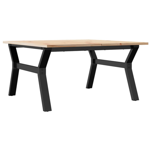 Couchtisch Kiefer Massivholz Stahl Y-Gestell 80x80