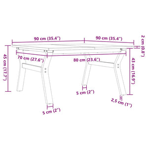 Couchtisch Kiefer Massivholz 90x90 cm