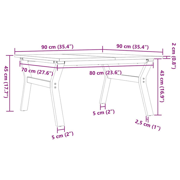 Couchtisch Kiefer Massivholz 90x90 cm