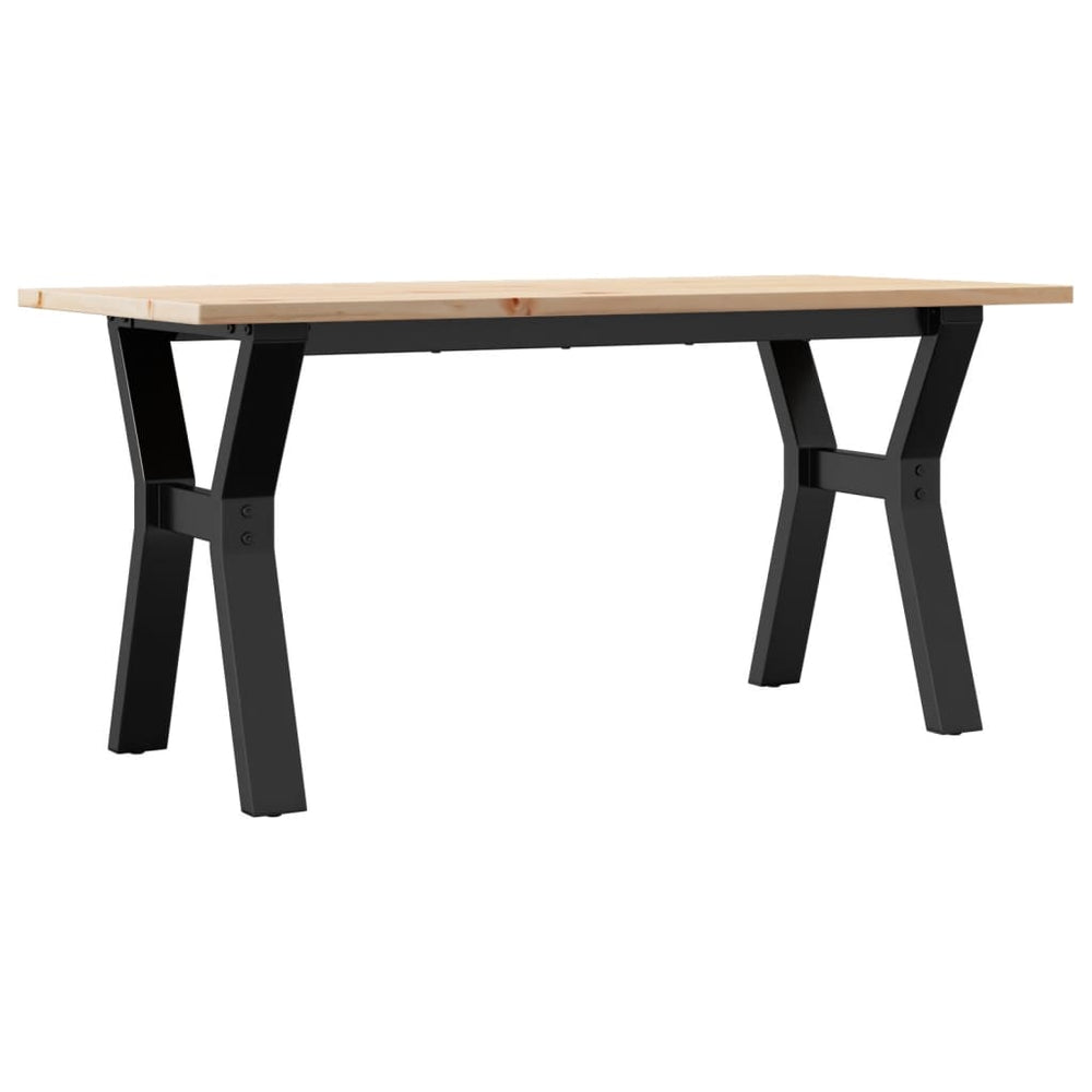 vidaXL Table basse à piètement en Y 100x50x45 cm Bois de pin massif et acier