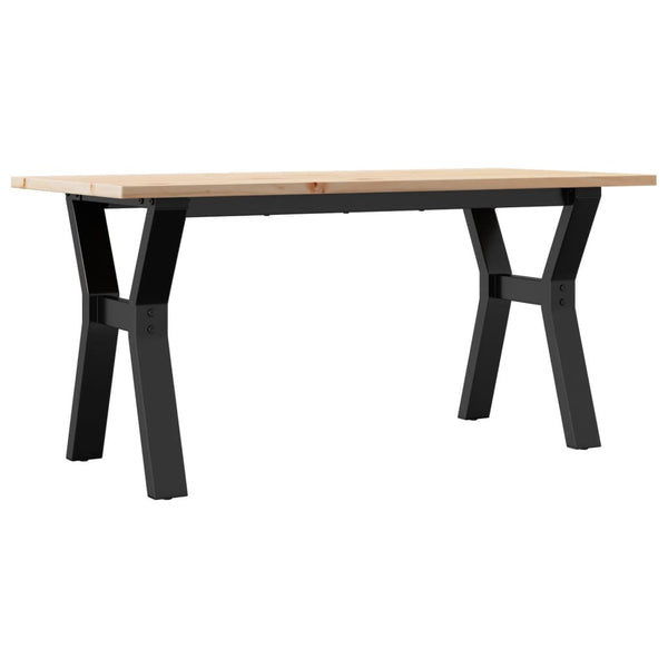 Couchtisch Kiefer Massivholz & Stahl 100x50 cm