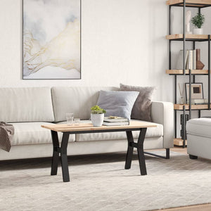 Couchtisch Kiefer Massivholz & Stahl 100x50 cm
