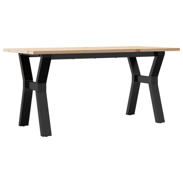 Couchtisch Kiefer Massivholz & Stahl 100x50 cm