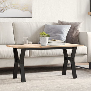 Couchtisch Kiefer Massivholz & Stahl 100x50 cm
