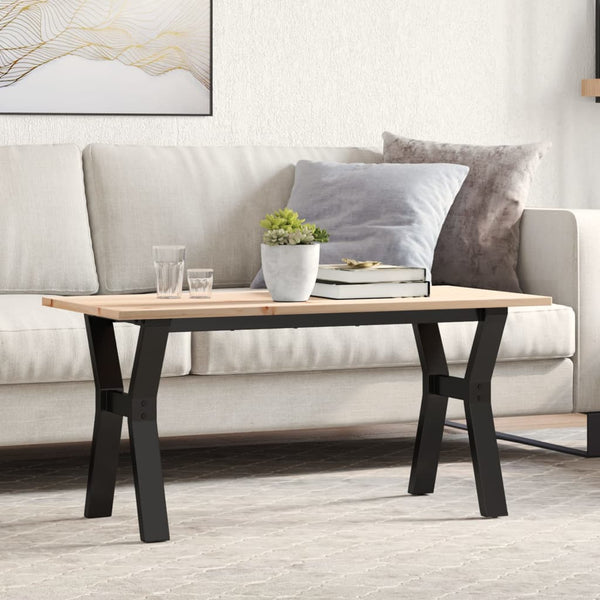 Couchtisch Kiefer Massivholz & Stahl 100x50 cm