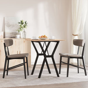 vidaXL Table de salle à manger avec pieds en Y 70x70x75 cm en pin massif et acier