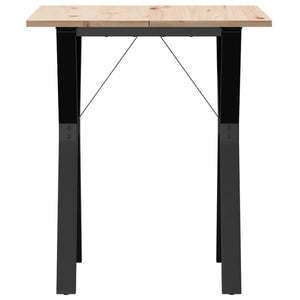 vidaXL Table de salle à manger avec pieds en Y 70x70x75 cm en pin massif et acier