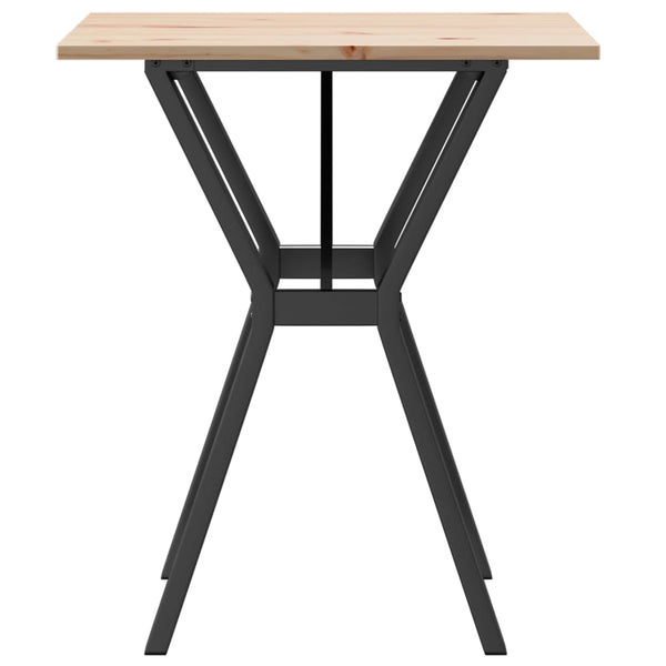 vidaXL Table de salle à manger avec pieds en Y 70x70x75 cm en pin massif et acier