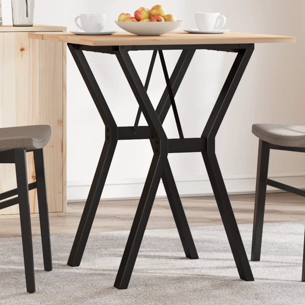 vidaXL Table de salle à manger avec pieds en Y 70x70x75 cm en pin massif et acier