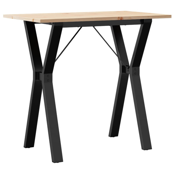 vidaXL Table de salle à manger piètement Y 80x50x75 cm pin massif et acier