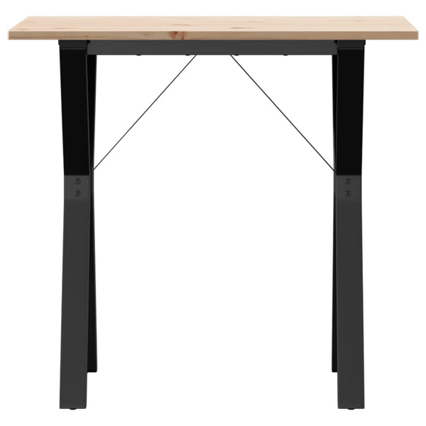 vidaXL Table de salle à manger piètement Y 80x50x75 cm pin massif et acier