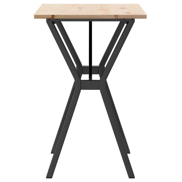 vidaXL Table de salle à manger piètement Y 80x50x75 cm pin massif et acier